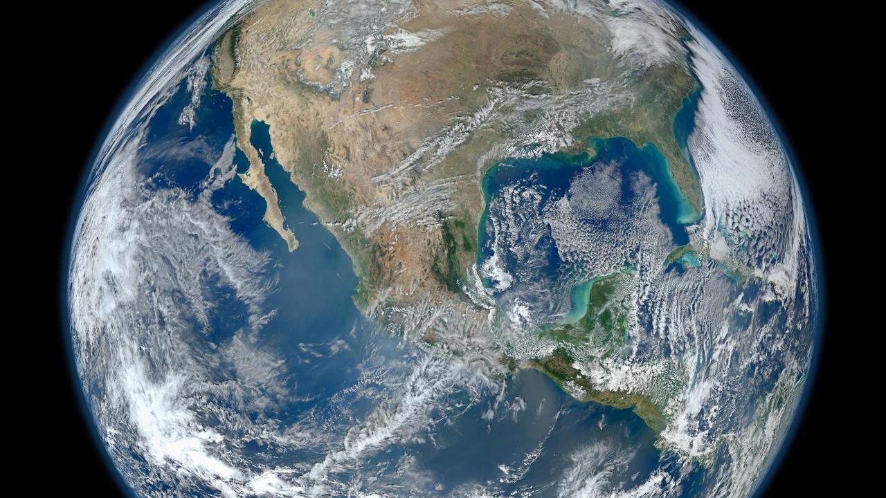 Earth from space showing North and Central America