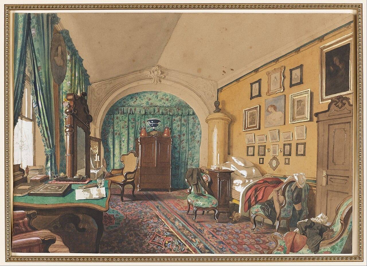 S. Tolstoi - Interior of a Man's Living Room - Google Art Project
